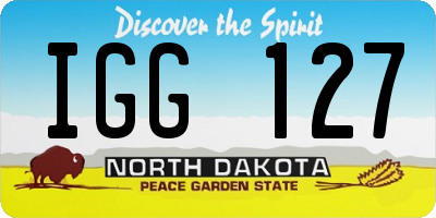 ND license plate IGG127