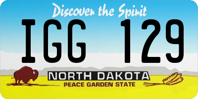 ND license plate IGG129