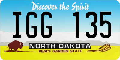 ND license plate IGG135