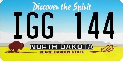ND license plate IGG144