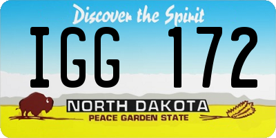 ND license plate IGG172