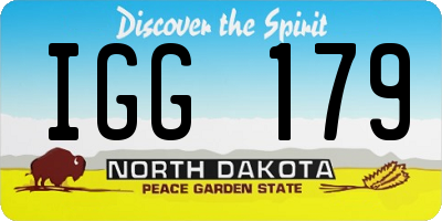 ND license plate IGG179