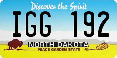 ND license plate IGG192