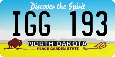 ND license plate IGG193
