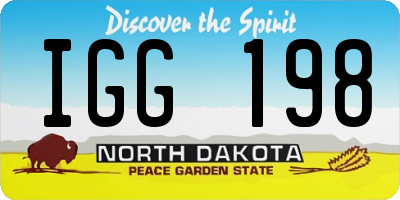ND license plate IGG198