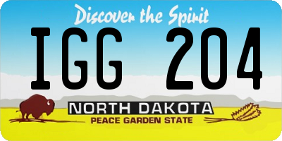 ND license plate IGG204