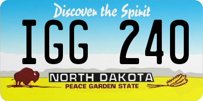 ND license plate IGG240