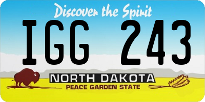 ND license plate IGG243
