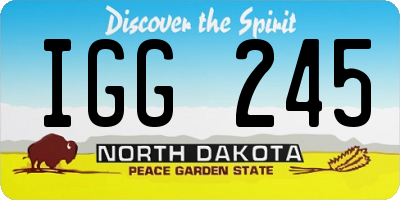 ND license plate IGG245