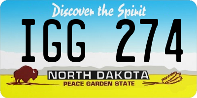 ND license plate IGG274