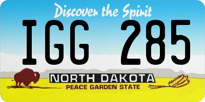 ND license plate IGG285