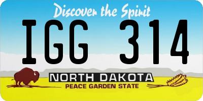 ND license plate IGG314