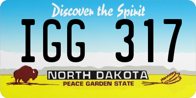 ND license plate IGG317