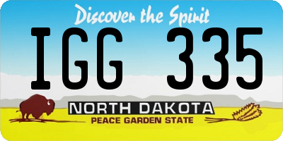 ND license plate IGG335