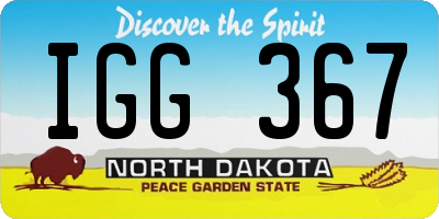 ND license plate IGG367