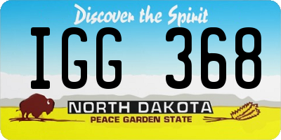 ND license plate IGG368