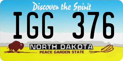 ND license plate IGG376
