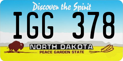ND license plate IGG378