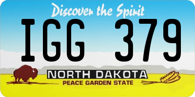 ND license plate IGG379