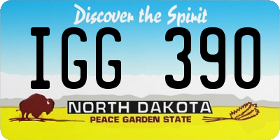 ND license plate IGG390