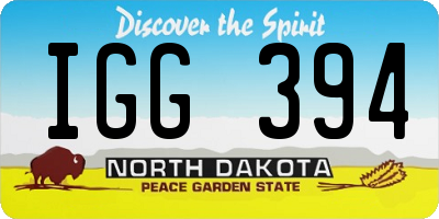 ND license plate IGG394