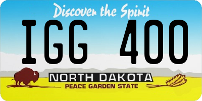 ND license plate IGG400