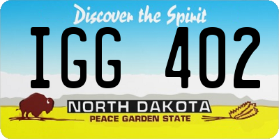 ND license plate IGG402