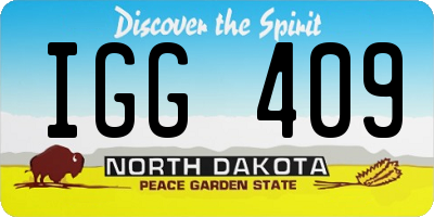 ND license plate IGG409