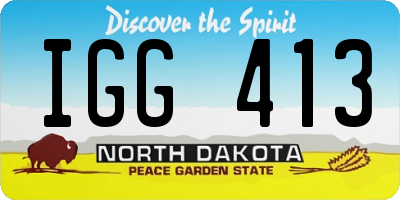 ND license plate IGG413