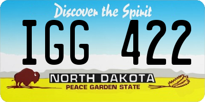 ND license plate IGG422