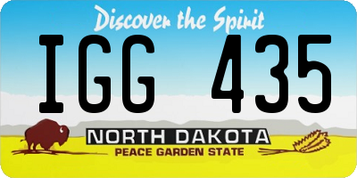 ND license plate IGG435