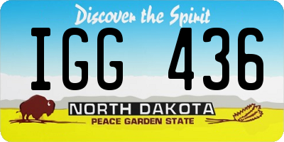 ND license plate IGG436