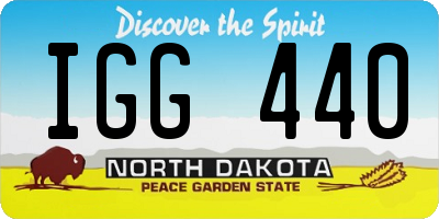 ND license plate IGG440