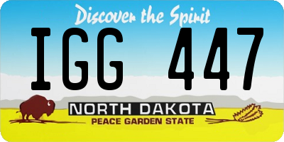 ND license plate IGG447