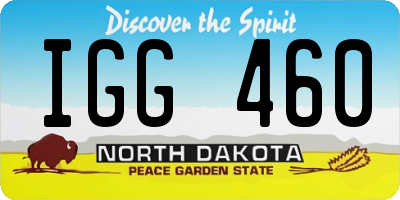 ND license plate IGG460