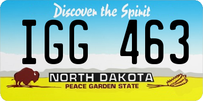 ND license plate IGG463