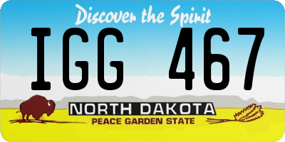 ND license plate IGG467