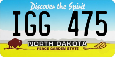 ND license plate IGG475
