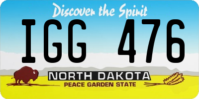 ND license plate IGG476