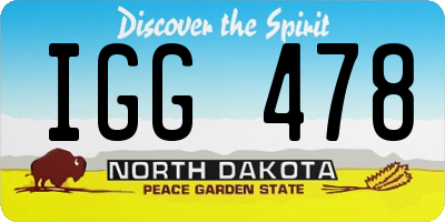 ND license plate IGG478