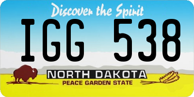 ND license plate IGG538