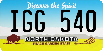 ND license plate IGG540