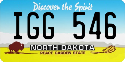 ND license plate IGG546