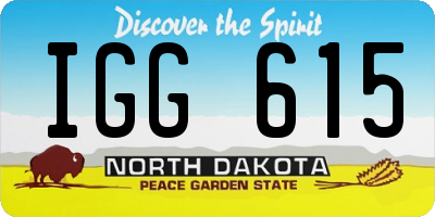 ND license plate IGG615
