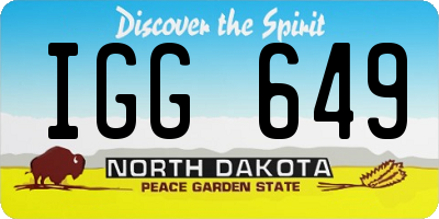 ND license plate IGG649