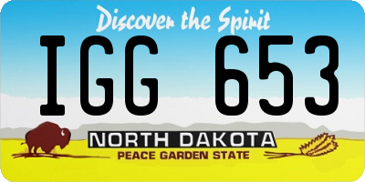 ND license plate IGG653