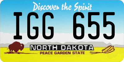 ND license plate IGG655