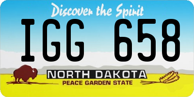 ND license plate IGG658