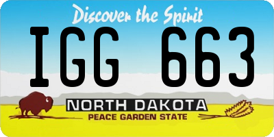 ND license plate IGG663