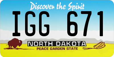 ND license plate IGG671